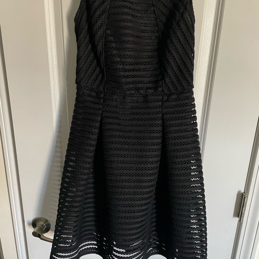 Massimo Black Textured Midi Dress
